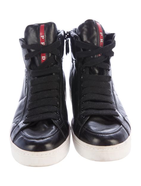 fashion sneaker women prada shoes|prada leather high top sneakers.